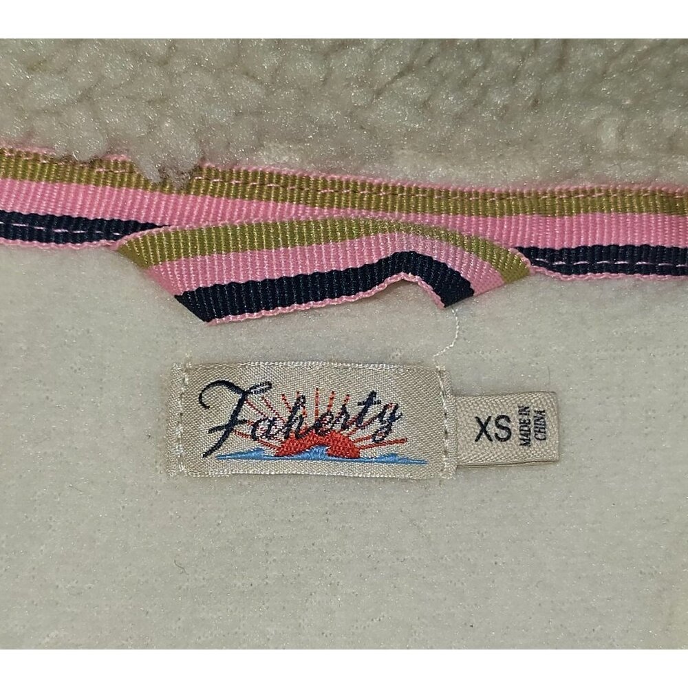Faherty Women's Multicolor Sun and Wave Faux Sherpa Full Zip Size Xsmall 2980 - Picture 7 of 16